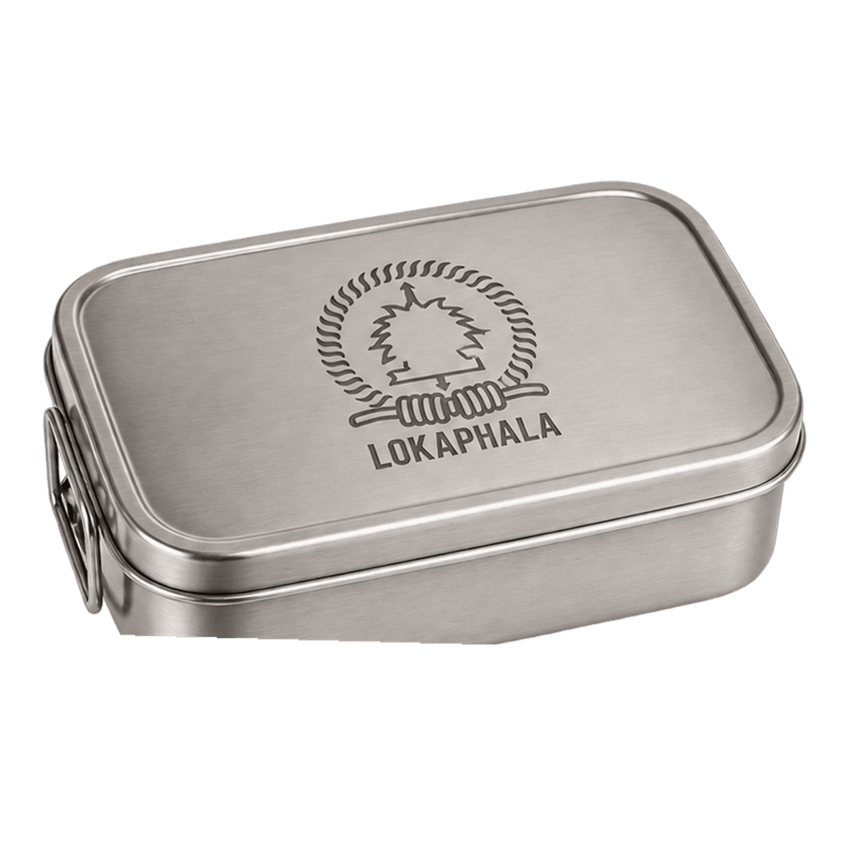 Mess Tin Lokaphala — tertutup, tampak tiga perempat